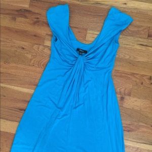 Blue dress with bow front from Express